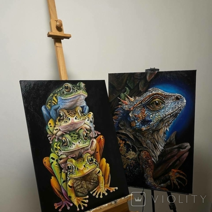 Картина олійними фарбами ‘‘жабенята’’, фото №3
