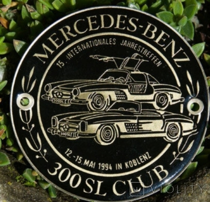 Вінтажний значок MERCEDES - BENZ 300 SL CLUB Зустріч ФРАЙБУРГ 1989 рік, фото №2
