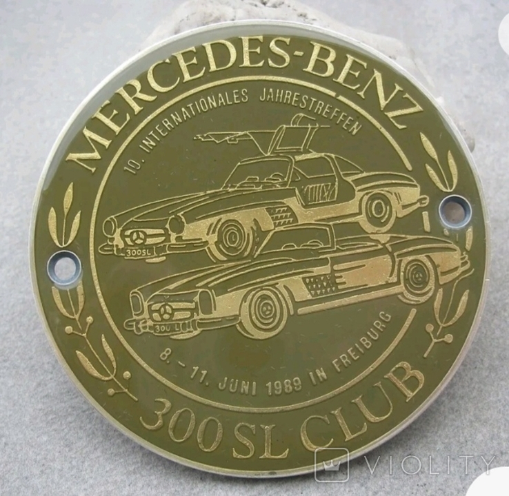 Вінтажний значок MERCEDES - BENZ 300 SL CLUB Зустріч ФРАЙБУРГ 1989 рік, фото №3