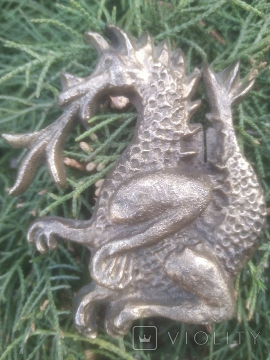Дракон бронза коллекционная статуэтка накладка, фото №2
