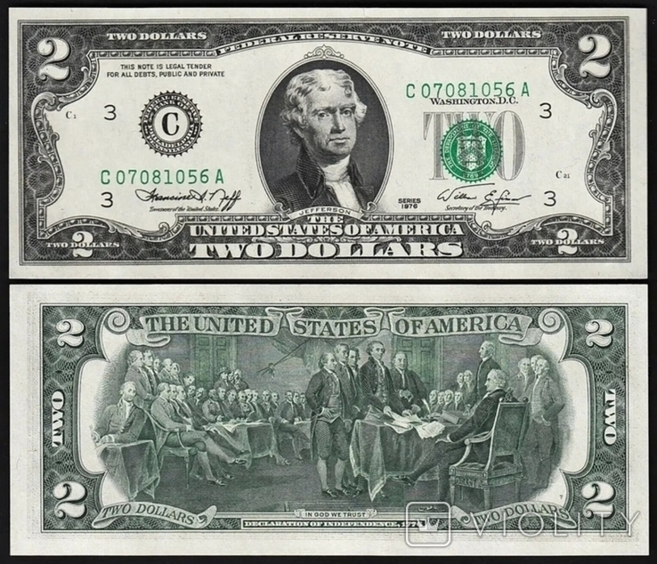 2 доллара США 1976 год, фото №2
