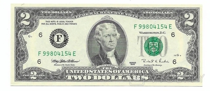 2 доллара США 1995 год, фото №3