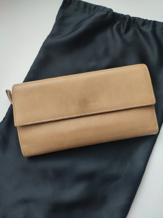 Фірмовий шкіряний люксовий гаманець портмоне Coccinelle, фото №8