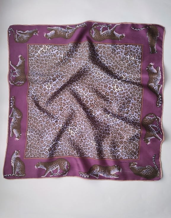 Шелковый шейный платок с леопардами Codello, фото №3