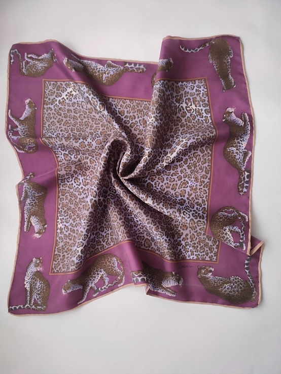 Шелковый шейный платок с леопардами Codello, фото №4
