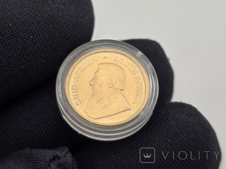 Золотая монета 1/10 oz Крюгерранд 1983 Южная Африка, фото №4