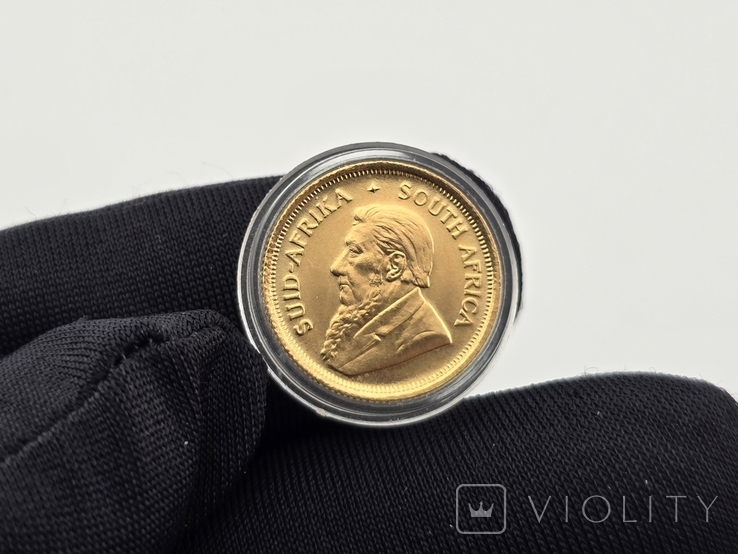 Золотая монета 1/10 oz Крюгерранд 1983 Южная Африка, фото №7
