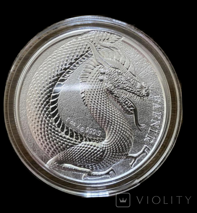 5 марок Германия 2020-Germania Mint-Фафнир-Дракон-Первая из серии-серебрo 1 Oz, фото №4