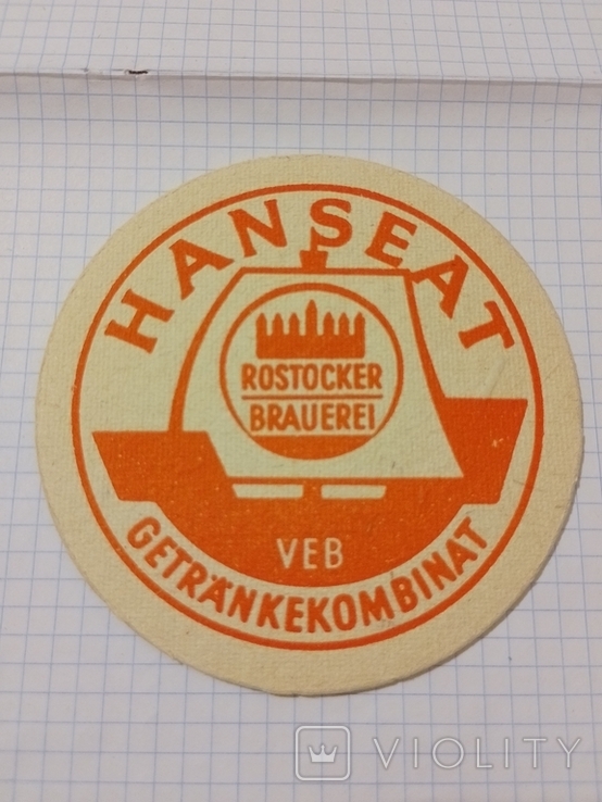 Бирдекель ГДР, пивоварня Hanseat Rostock Комбінат напоїв VEB, фото №3