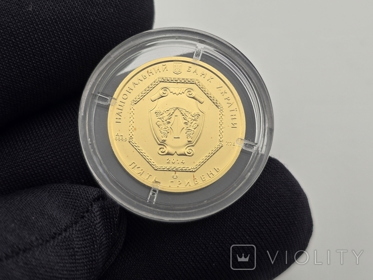Золотая монета 1/4oz Архистратиг Михаил 5 гривен 2014 Украина, фото №6