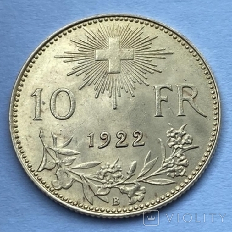 10 франков 1922 г. Швейцария, фото №2