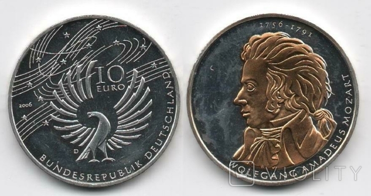 Germany Германия - 10 Euro 2006 - 250 років від дня народження Моцарта