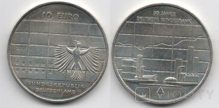 Germany Германия - 10 Euro 2007 - 50-та річниця Німецького Федерального банку - a