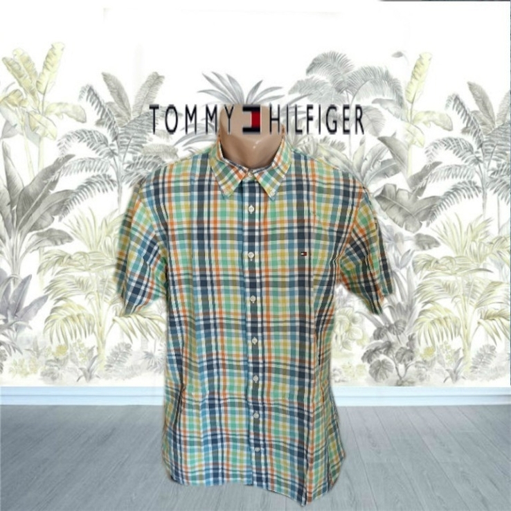 Tommy Hilfiger оригинал красивая летняя мужская рубашка короткий рукав L, фото №2