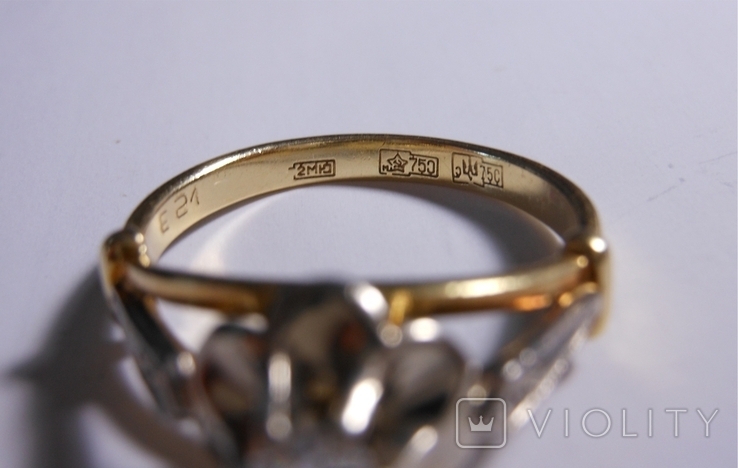 Золотое кольцо 750 с якутским бриллиантом СССР, фото №4