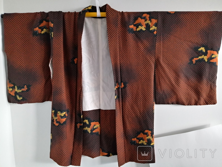 Японское винтажное кимоно - хаори "Бабочки", фото №2