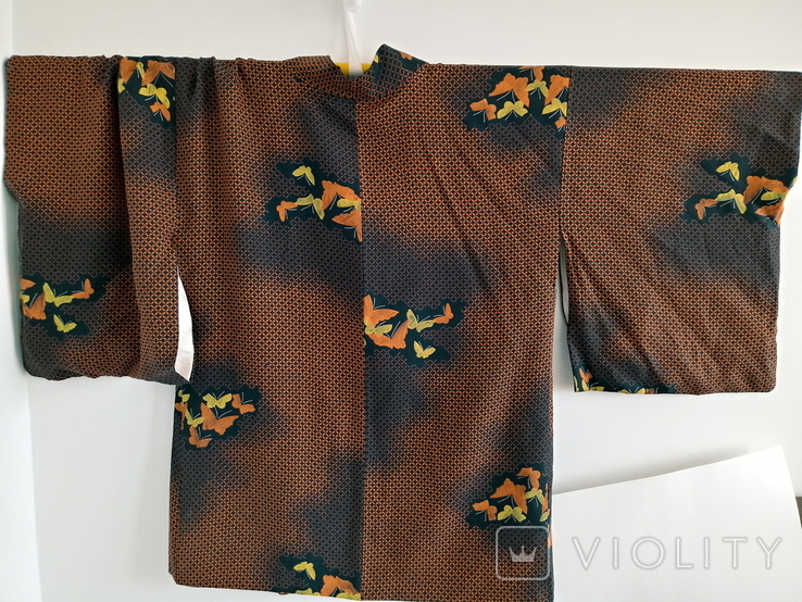 Японское винтажное кимоно - хаори "Бабочки", фото №3