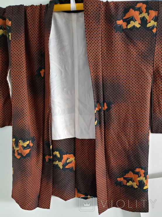 Японское винтажное кимоно - хаори "Бабочки", фото №8