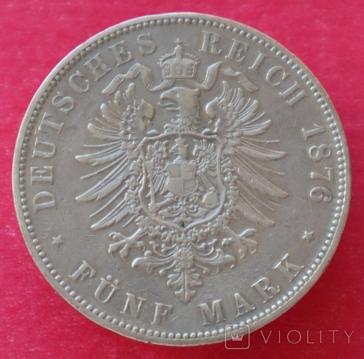 Гессен, 5 марок, 1876г., фото №9