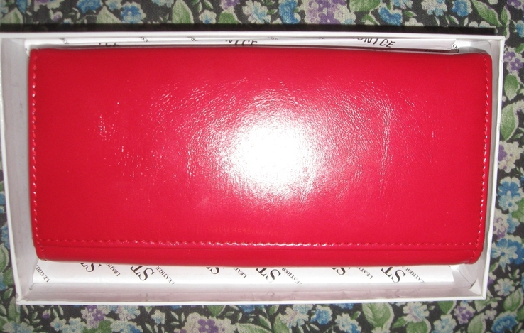 Червоний вживаний жіночий гаманець-портмоне "MONI CE", фото №3