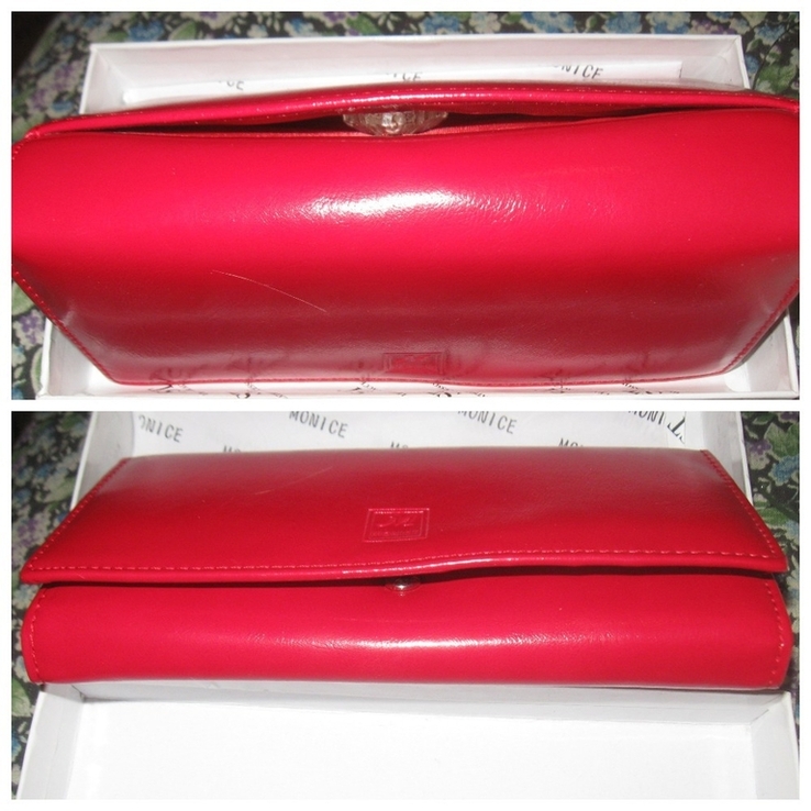 Червоний вживаний жіночий гаманець-портмоне "MONI CE", фото №6