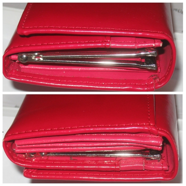 Червоний вживаний жіночий гаманець-портмоне "MONI CE", фото №9