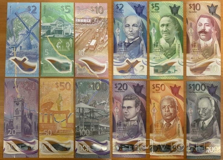 Барбадос Барбадос - набор 6 банкнот 2 5 10 20 50 100 доларів 2022