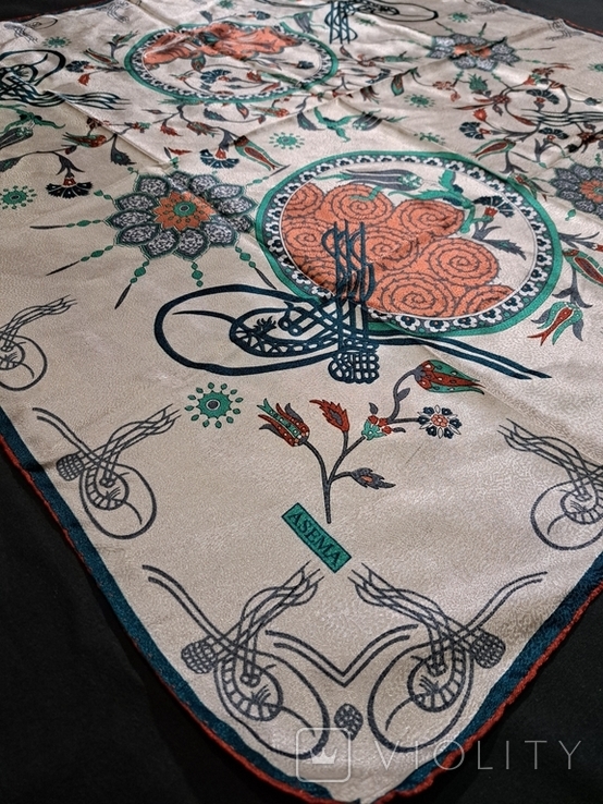Новый платок Asema фактурный шёлк роуль 91/90 см, фото №5
