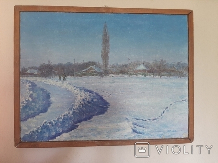 Соцреализм. Картина "Зимняя дорога", художник Бондарев В.П., 1987 год, фото №10