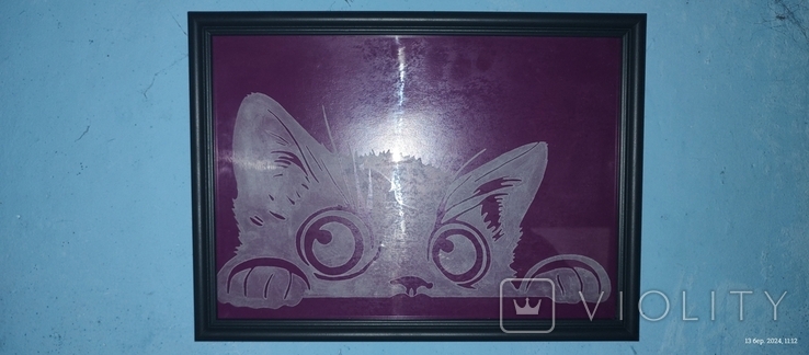 "Котик" гравірування на склі