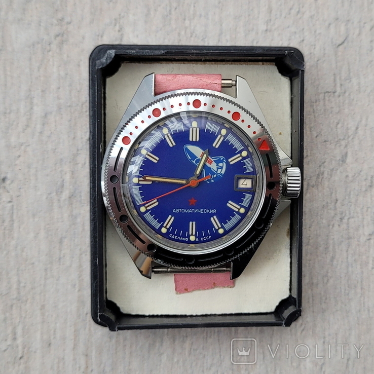 Новий годинник Восток Супутник Самопідзаводний СРСР з документами Купол 501127 (на ходу), фото №3