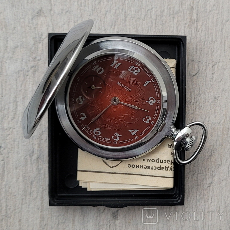 Новий кишеньковий годинник на блискавці СРСР з документами (на ходу), фото №4