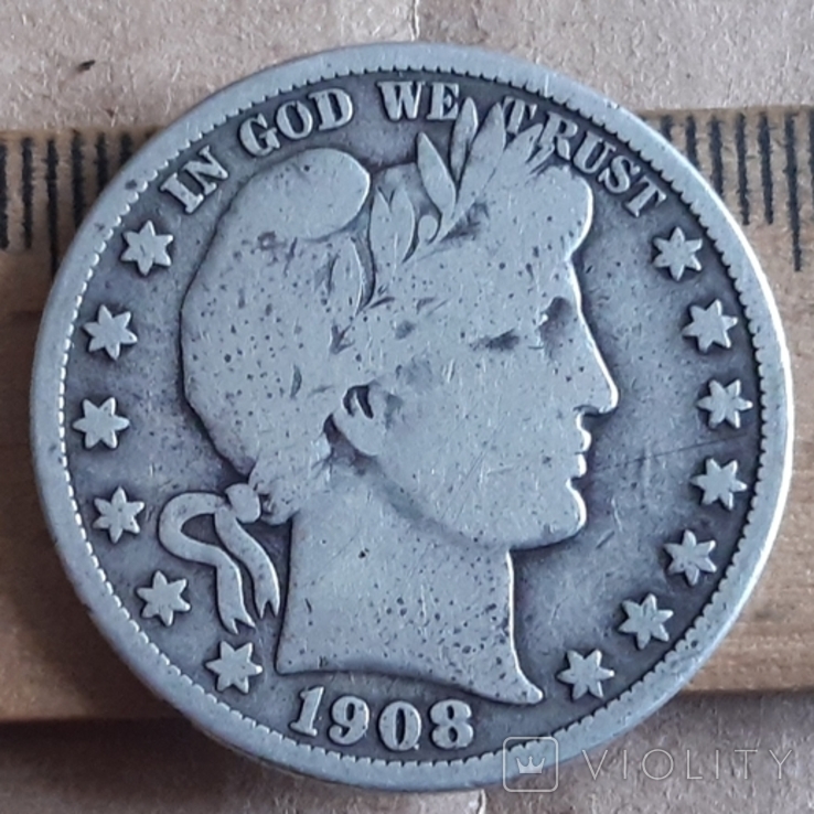  HALF DOLLAR. 1908 год. Серебро., фото №6