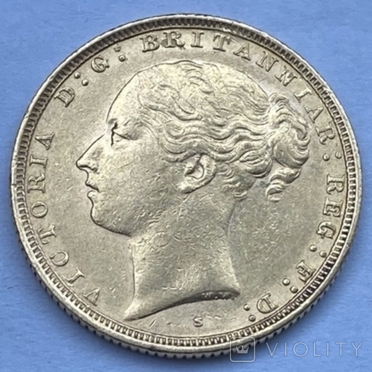 1 фунт (соверен) 1886 г. Великобритания, фото №2