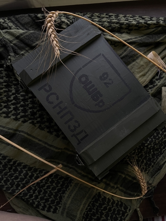 Імітація ящика з під ручних гранат в комплекті з чарками зі стріляних гільз від МК 19, фото №4