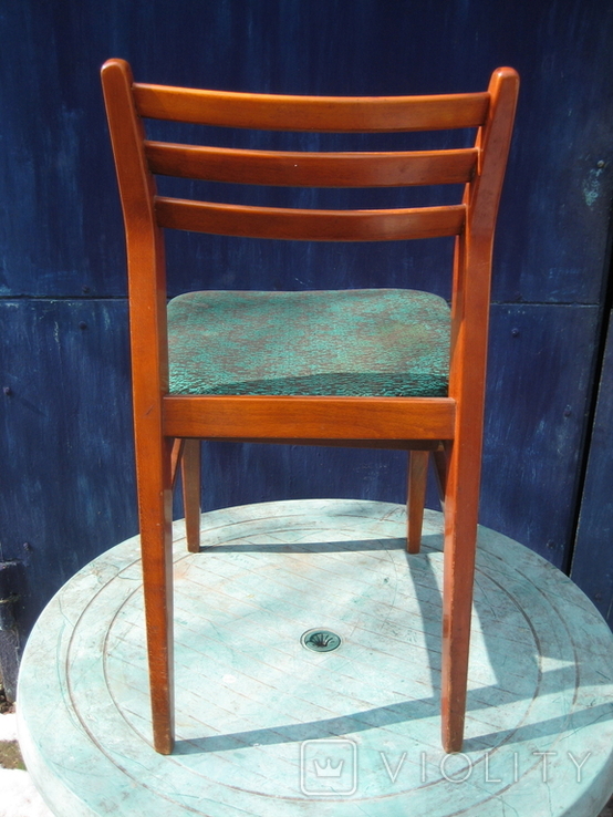 Деревянный мягкий стул из мебельного гарнитура (кабинетный винтаж).Румыния ,60-е г. ХХ в., фото №4