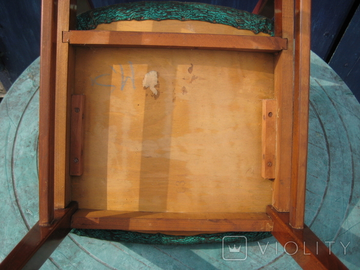 Деревянный мягкий стул из мебельного гарнитура (кабинетный винтаж).Румыния ,60-е г. ХХ в., фото №10