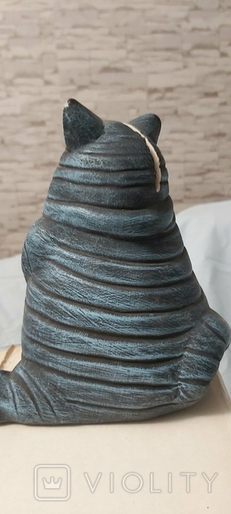 Керамическая статуэтка копилка керамика кот 1999, фото №5