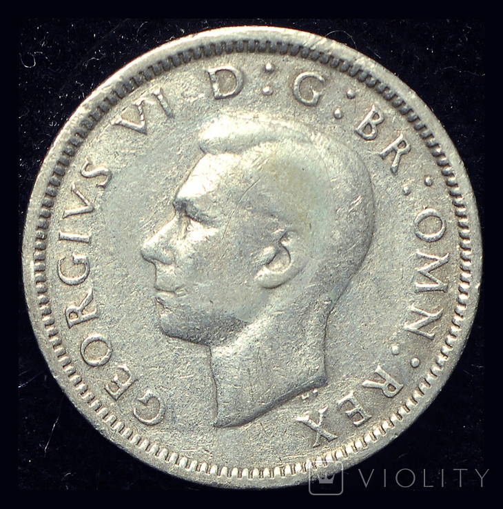 Великобритания 6 пенсов 1944 серебро, фото №3