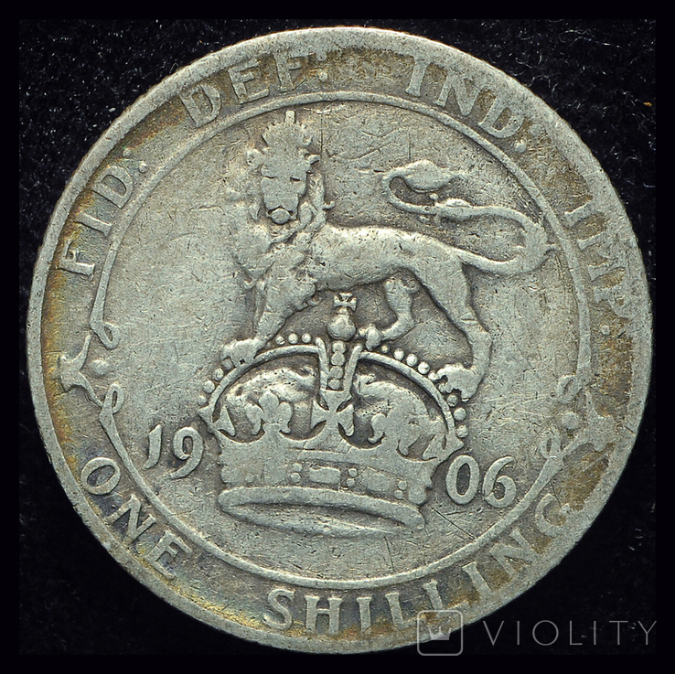 Великобритания шиллинг 1906 серебро, фото №3