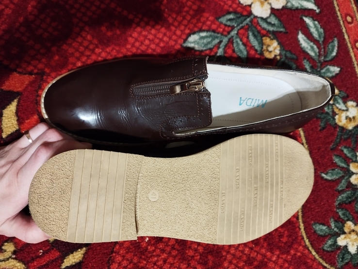 Женские туфли лоферы кожаные Mida, photo number 2