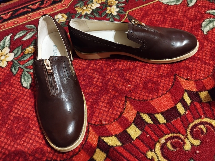 Женские туфли лоферы кожаные Mida, photo number 3