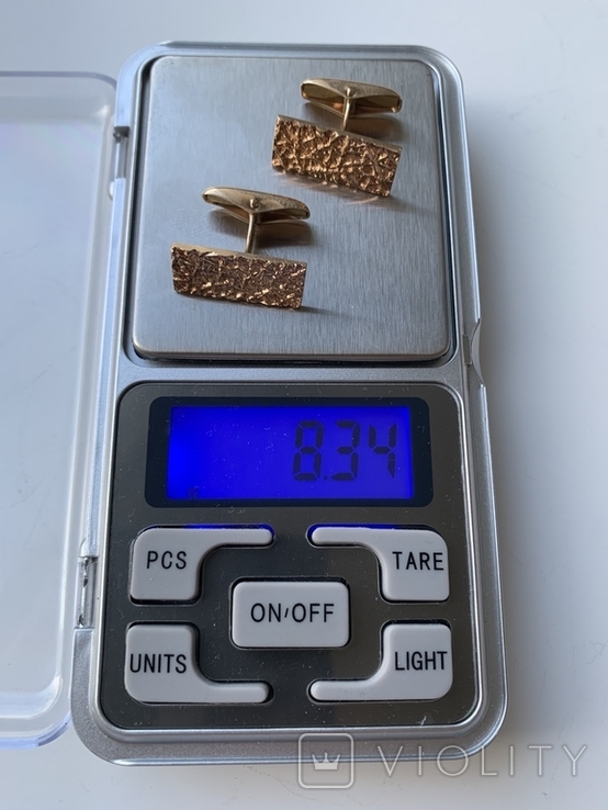 Золотые запонки 585 пробы, вес 8,34 грамм, Финляндия., фото №13