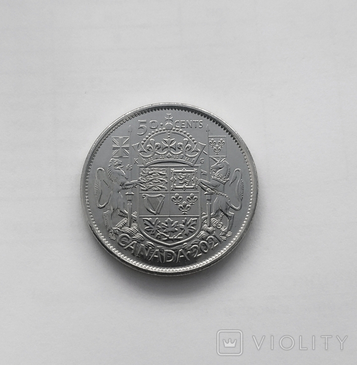 Канада 50 центів 2021 Канада 50 центов 2021.100 лет Канадскому гербу., фото №2