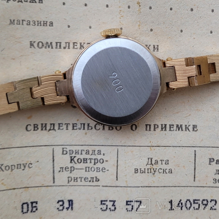 Новий позолочений годинник Зоря РССР з документами (на ходу), фото №10