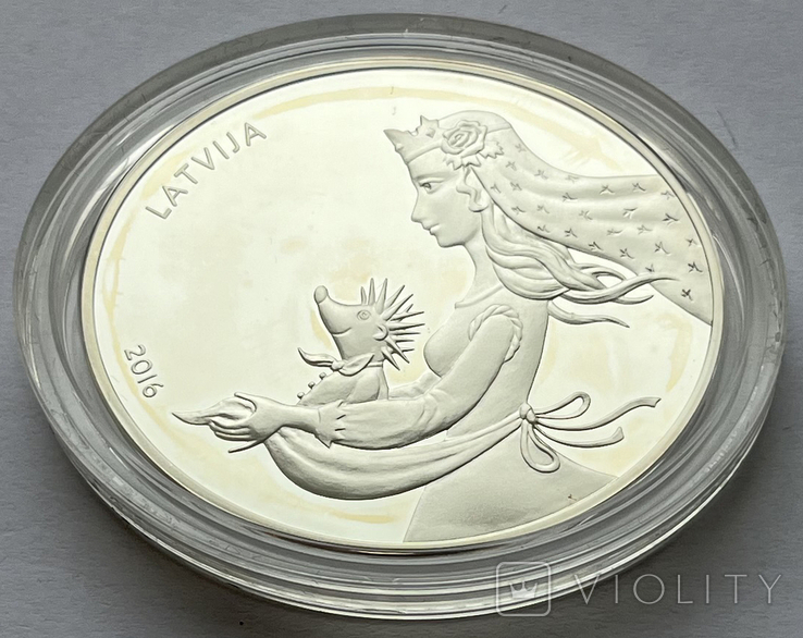 5 евро 2016 Латвия Сказка "Ежовые колючки" (серебро), фото №8