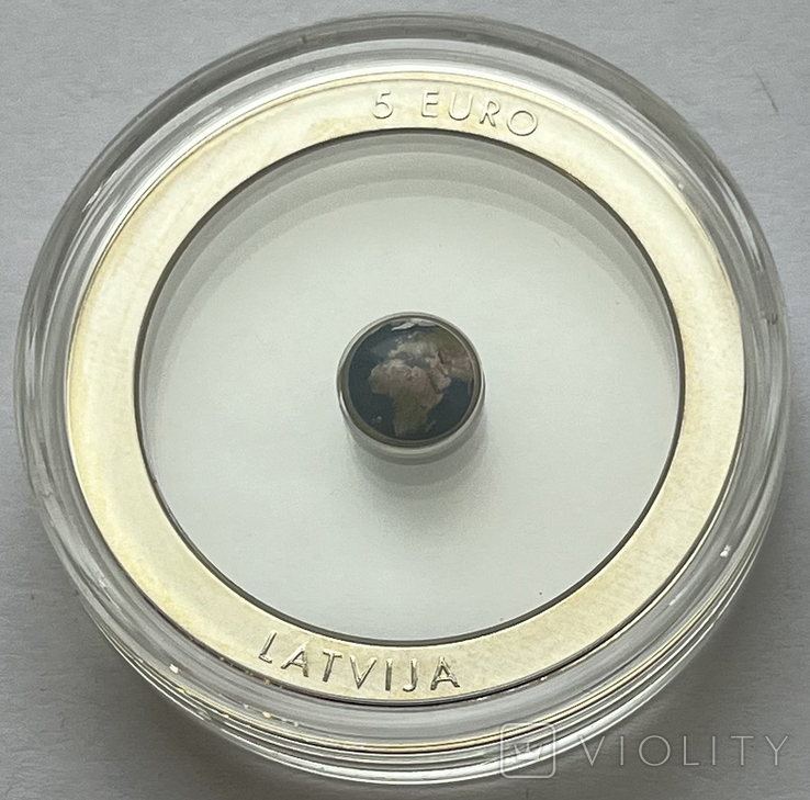 5 евро 2016 Латвия "Земля" (серебро), фото №5