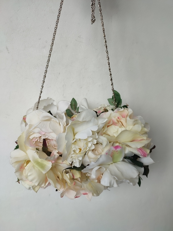 Шикарний оригінальний клатч сумочка рідікюль з квітів (троянда та гортензія), photo number 13