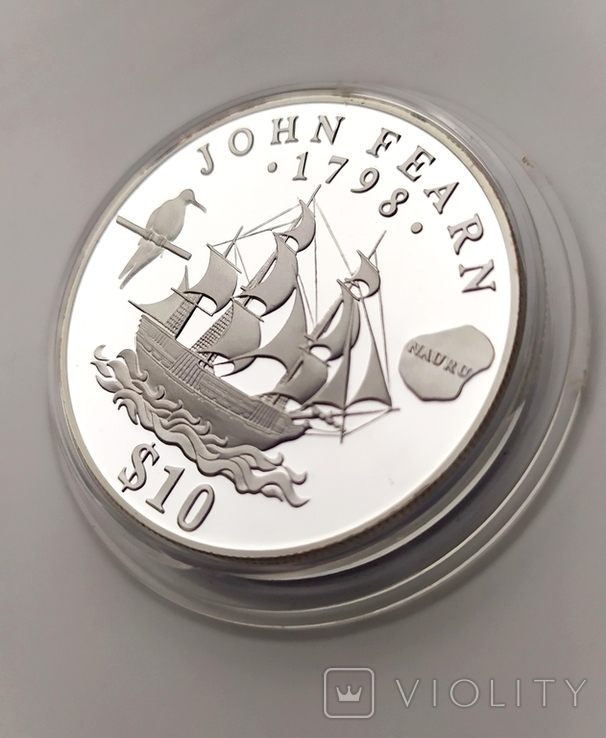Науру 10 долларов 1994 г. John Fearn, серебро 925, 1oz., фото №9