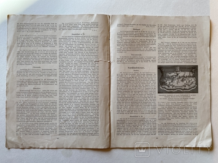 Мистецький журнал Der Kunstwanderer 1921, графіка, фаянс, фото №7